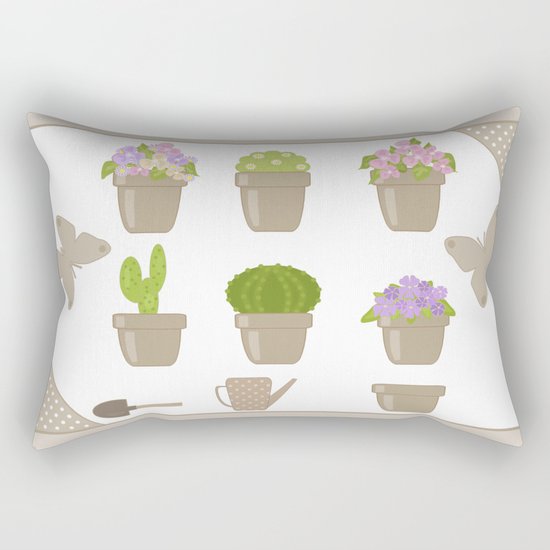 A wonderful design for those who are fond of plants , flowers . Rectangular Pillow