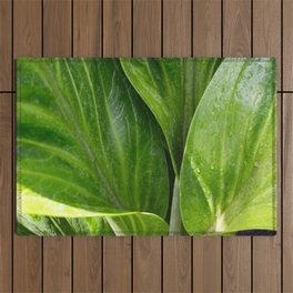 Anthurium Leaves Close Up Photography  Outdoor Rug