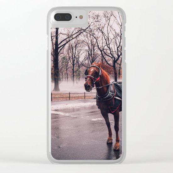 NYC Horse and Carriage Clear iPhone Case