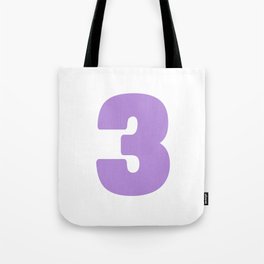 3 (Lavender & White Number) Tote Bag