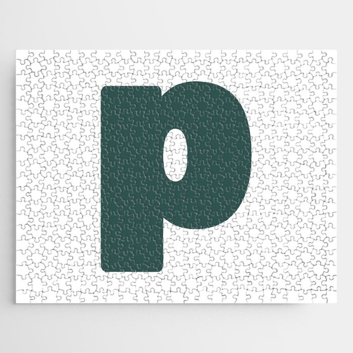 p (Dark Green & White Letter) Jigsaw Puzzle