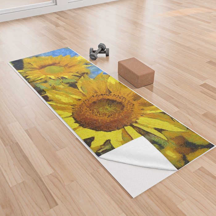 Summer Of Sunflowers Artistic Style Yoga Towel