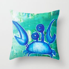 Blue Crab Throw Pillow
