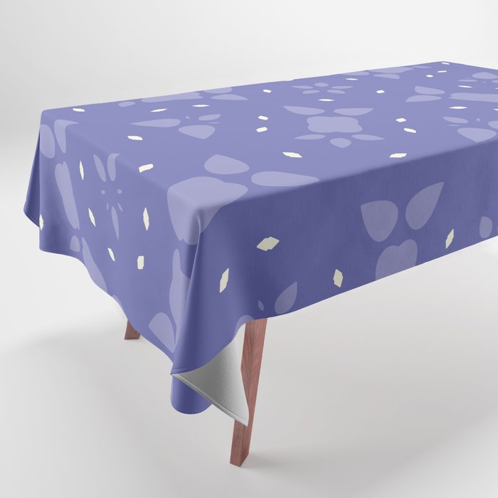 Modern Flower Pattern Artwork 10 Very Peri inspired Color 01 Tablecloth