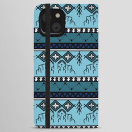 Blue ethnic pattern iPhone Wallet Case