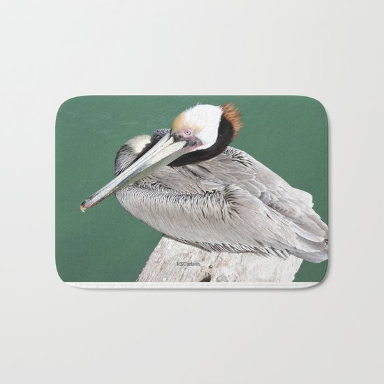 Brown Pelican near Avila Beach Bath Mat