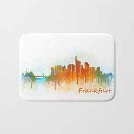 Frankfurt am Main, City Cityscape Skyline watercolor art v3 Bath Mat | Deutsche, Alemania, Watercolor, Skylines, Melting, Skyline, Splash, Hesse, Painting, Ink 