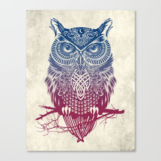 Evening Warrior Owl Canvas Print
