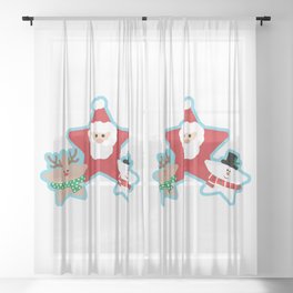 Christmas trio Sheer Curtain