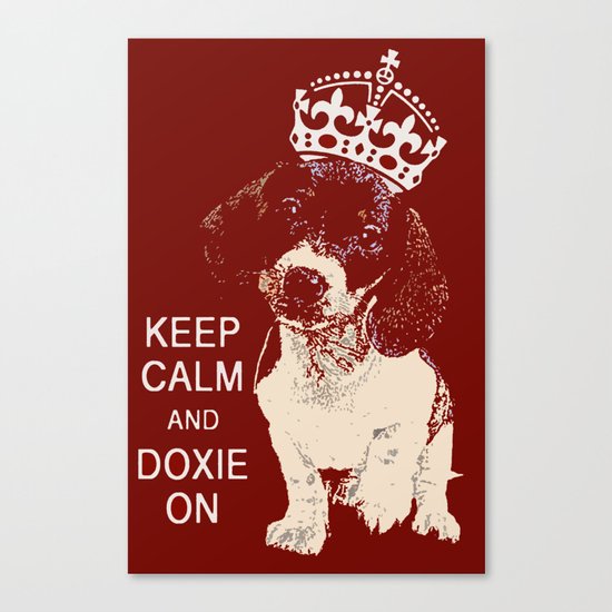 Keep Calm & Doxie On Canvas Print