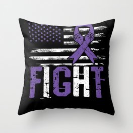 US Flag November Fight Pancreatic Cancer Awareness Throw Pillow