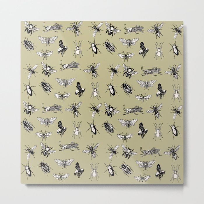 Insects pattern Metal Print
