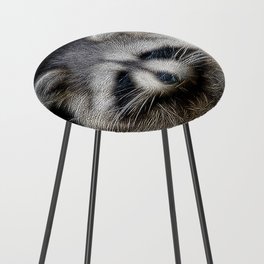 Spiked Raccoon in Black and White Counter Stool