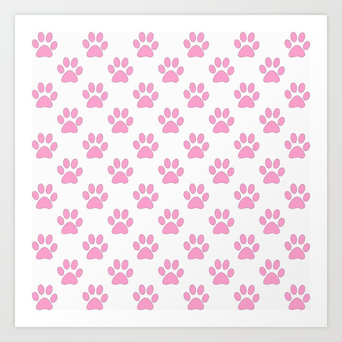 pålidelighed Ritual lindring Cute pink paw prints Art Print by perldesign | Society6