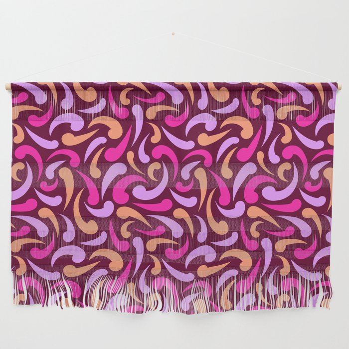 Raspberry Abstract Swirls Wall Hanging