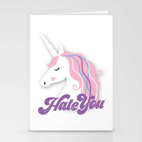 Hateful Unicorn Stationery Cards