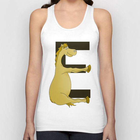 Pony Monogram Letter E Unisex Tank Top