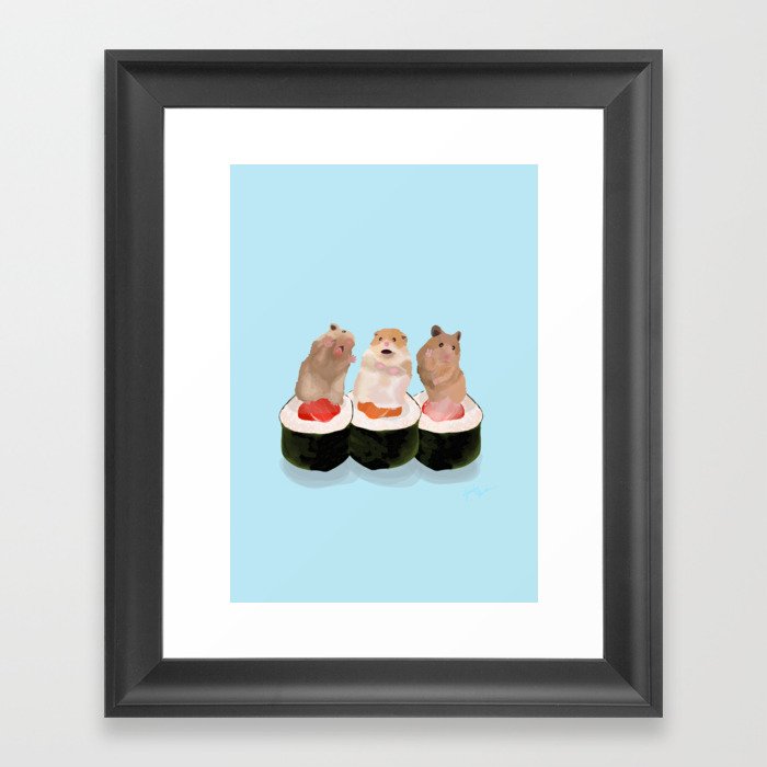 Sushi Hamsters Framed Art Print