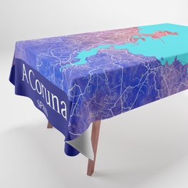 A Coruna Watercolor Map Tablecloth