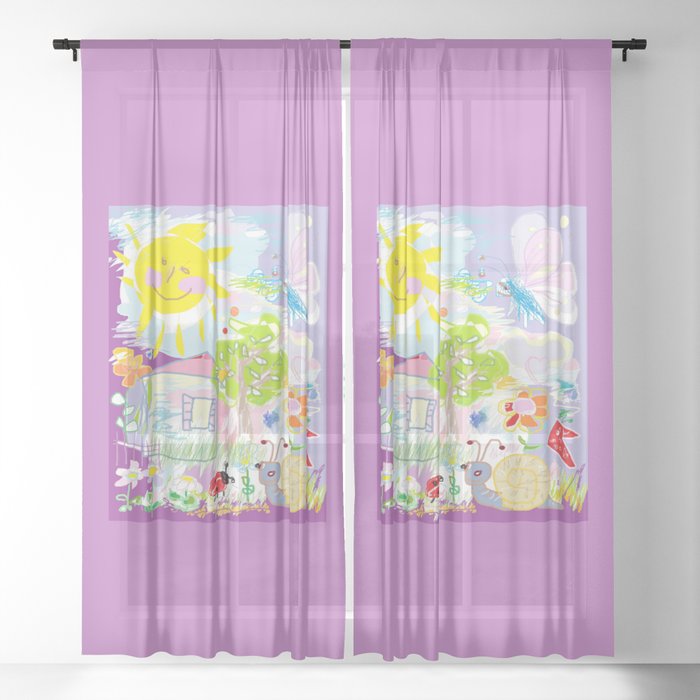 My Hy World Doodle For Children Room Nursery Home Decor Sheer Curtain By Canisart My Hy World Doodle For Children Room Nursery Home Decor Sheer Curtain By Canisart