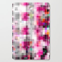 geometric pixel square pattern abstract background in pink Cutting Board