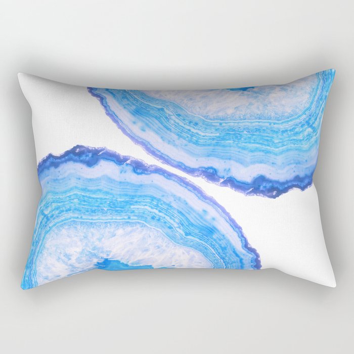 Blue Agate Slices Rectangular Pillow