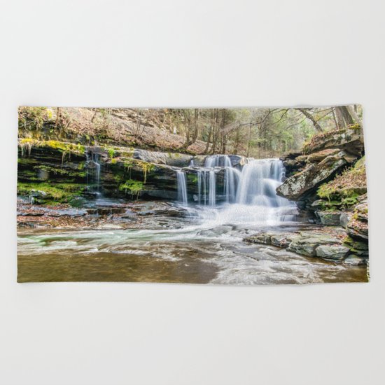 Along the Train Tracks Beach Towel