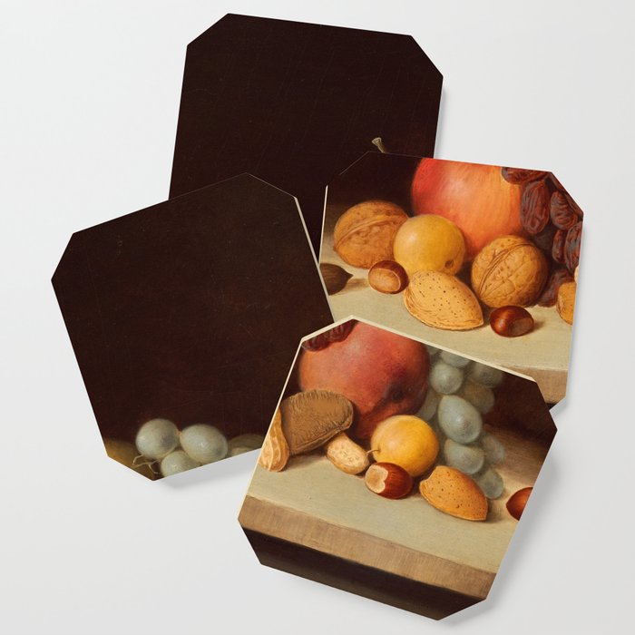 Still Life with Fruit and Nuts, 1848 by Robert Seldon Duncanson Coaster