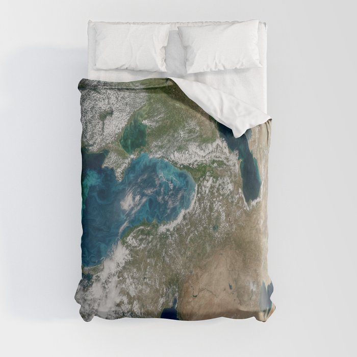 Turquoise eddies in the Black Sea - planet earth Duvet Cover