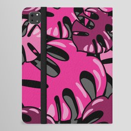 Tropical Leaves Pattern in Pink iPad Folio Case