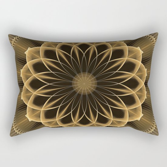 Trendy graphic flower mandala Rectangular Pillow