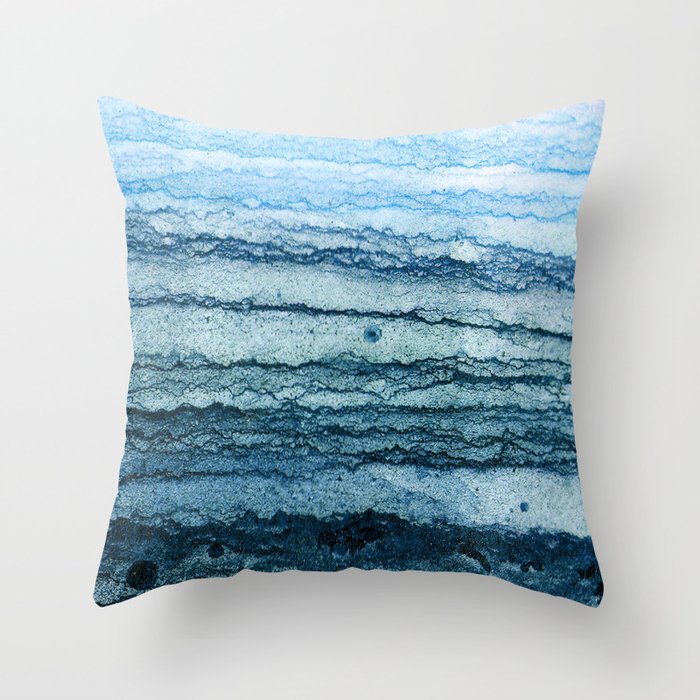wave - blue Throw Pillow