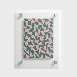 Green & Pink Warped Wavy Check Floating Acrylic Print