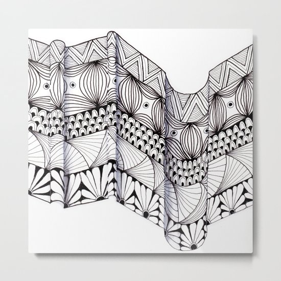 Zentangle Architectural Molding Metal Print