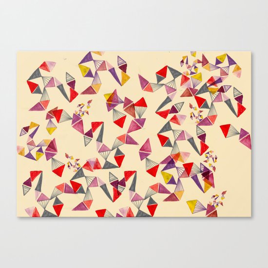 watercolour geometric shapes Canvas Print