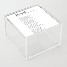 Daffodils - William Wordsworth Poem - Literature - Typography Print 1 Acrylic Box