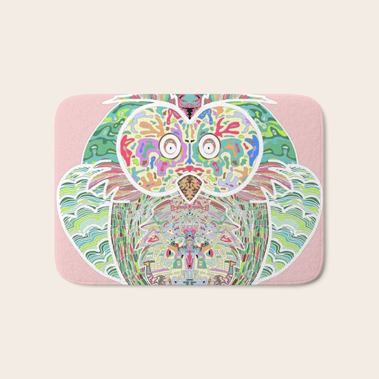 RAINBOW OWL Bath Mat