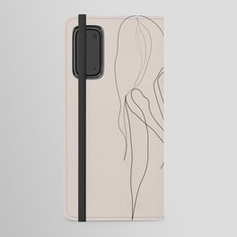 unbend - one line art - pastel Android Wallet Case