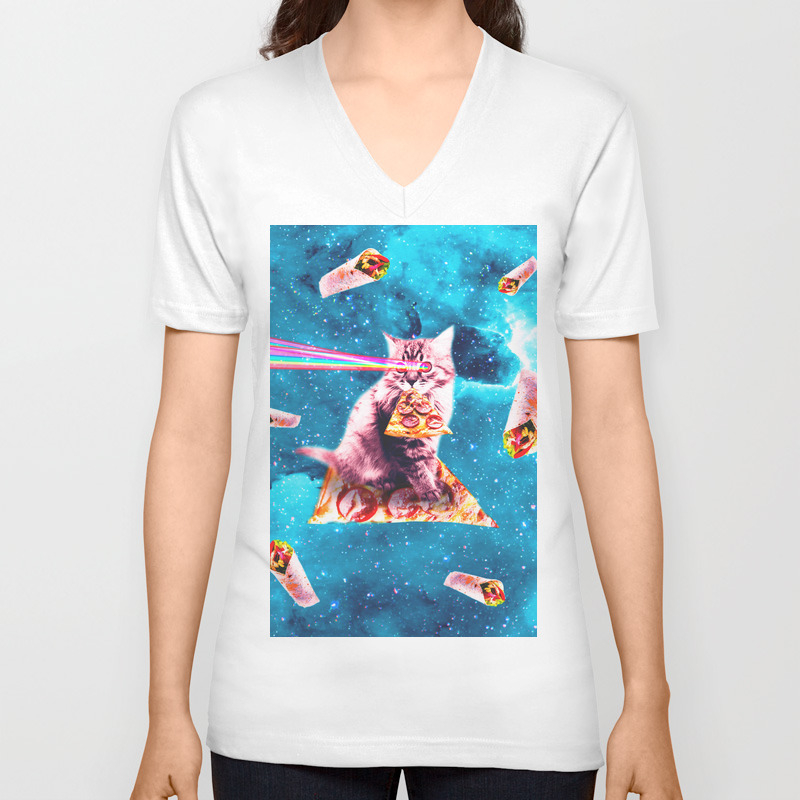 cat eating pizza shirt