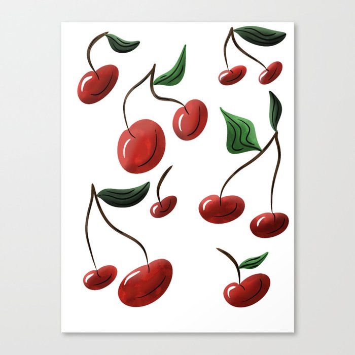 Cheerful Cherries Canvas Print