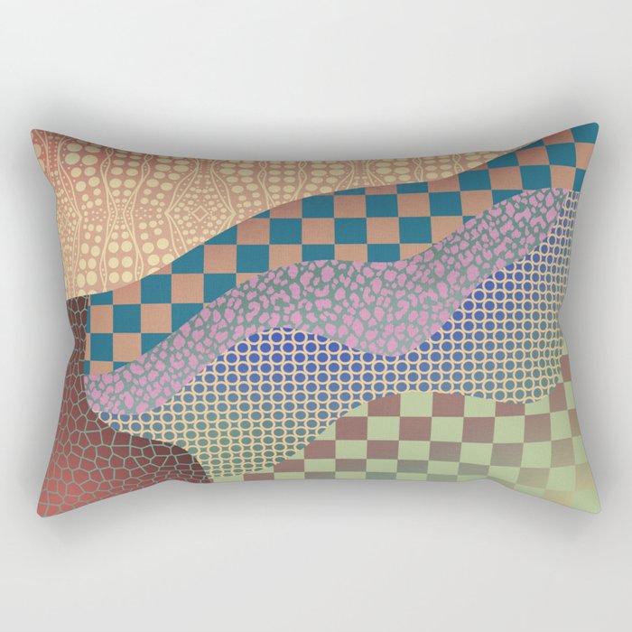 Aboriginal pattern flow collage Rectangular Pillow