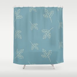 Blue cozy leaves for nice decor Shower Curtain