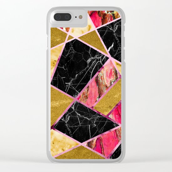 Abstract #456 Marble & Gold Clear iPhone Case