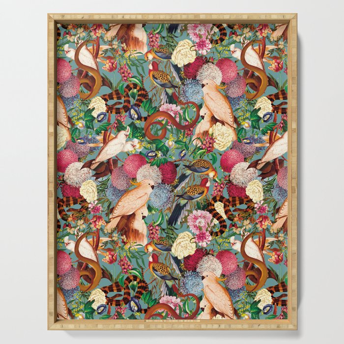 Floral and Animals pattern Serving Tray