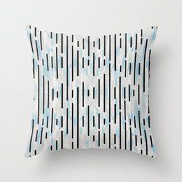 Vertical Lines on Pale Blue  Throw Pillow