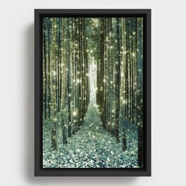 Magical Forest Old Money Green Framed Canvas