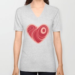 Meat Heart V Neck T Shirt