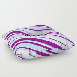 [ Thumbnail: Purple, Powder Blue, and Mint Cream Colored Lined/Striped Pattern Floor Pillow ]