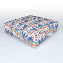 ENTP Trendy Rainbow Text Pattern (Blue) Outdoor Floor Cushion