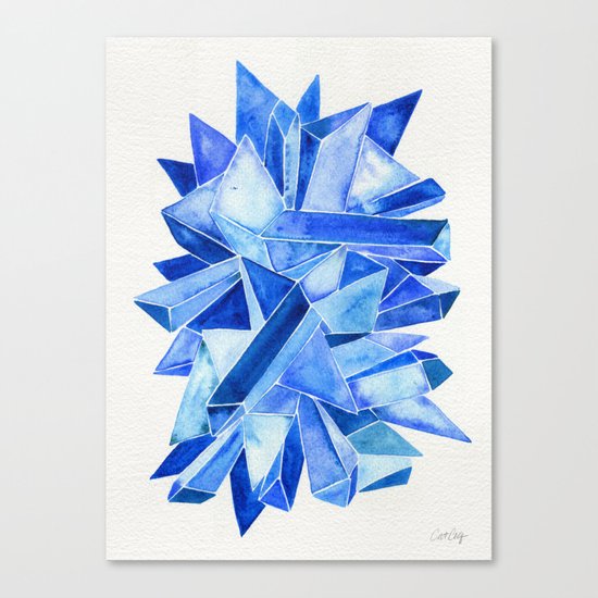 Sapphire Watercolor Facets Canvas Print